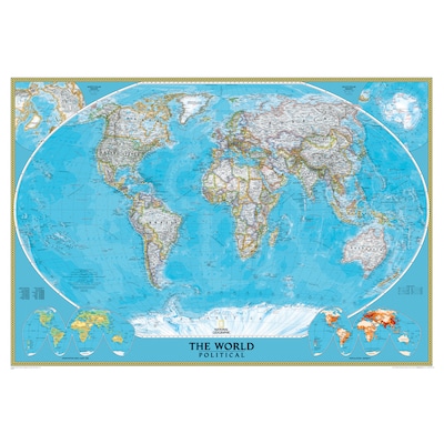 National Geographic World Classic Wall Map, Mural, 110 x 76.5 (NGMRE00622007)