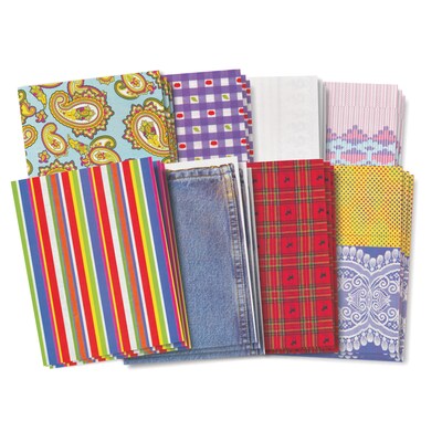 Roylco Fabulous Fabric Craft Paper, 8.5 x 11, Assorted Designs, 40 Sheets (R-15243)