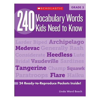 Scholastic 240 Vocabulary Words 5th Grade Kids Need to Know (SC-546865)