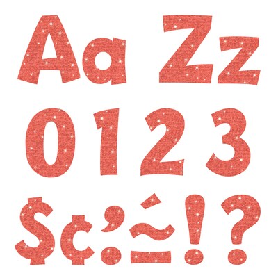Trend 4in Ready Letters Coral Sparkle (T-79781)