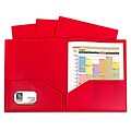 C-Line, Red Two Pocket Poly Portfolios Without Prongs Pack of 10, 8.5 x 11 paper size (CLI32954)