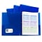 C-Line, Blue Two Pocket Poly Portfolios With 3 Prongs Pack of 10, 8.5 x 11 paper size (CLI32965)