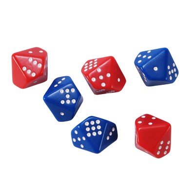 Learning Advantage Subitizing Dice, Set of 6, 3 red/3 blue (CTU7399)