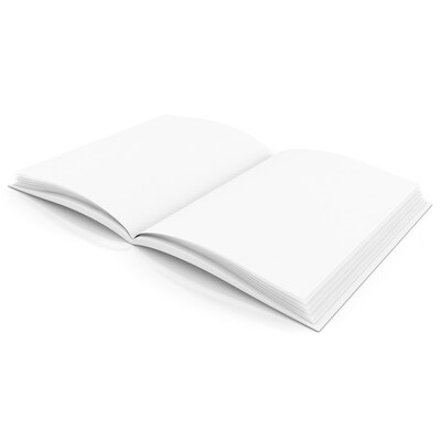 Flipside Plain White Blank Book 8W x 6H Hardcover 28 Pages 14 Sheets, Bundle of 12 books, 336 pages (H-BK400)