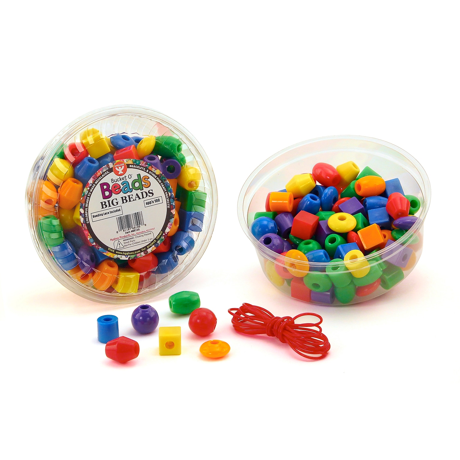 Hygloss® Big Beads W/Lanyard, 16 oz.