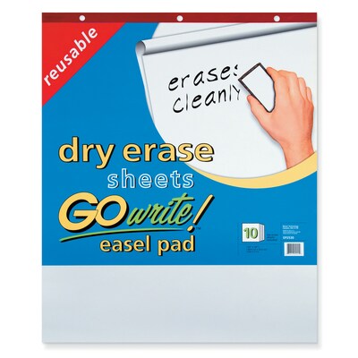 Pacon GoWrite! Dry Erase Easel Pad, 30 x 25, White, 10 Sheets (INVEP2530)