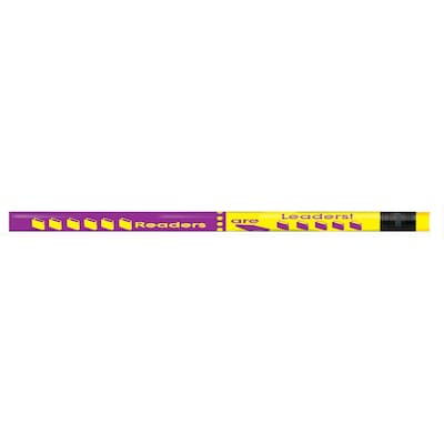 J.R. Moon Readers are Leaders Motivational Pencil, Pack of 12 (JRM2307B)