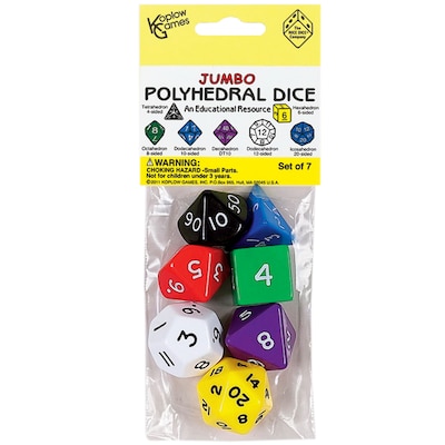 Koplow Games Jumbo Math Polyhedral Dice, Ages 9-18 (KOP10827)