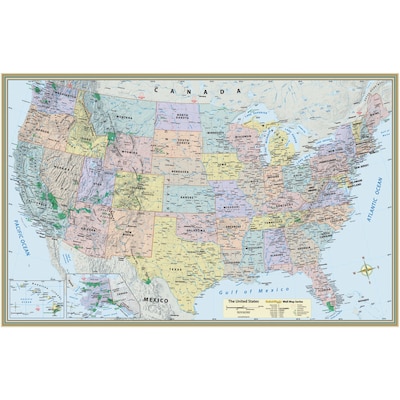 U.S. Map Laminated Poster, 50 x 32 (QS-9781423220817)