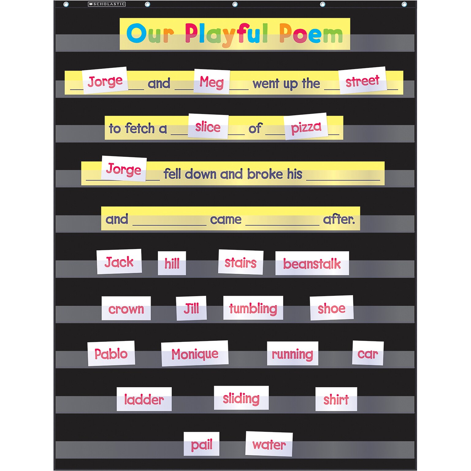 Scholastic Teaching Resources Standard Pocket Chart, 34 x 44, Black, Ages 5-10 (SC-573277)