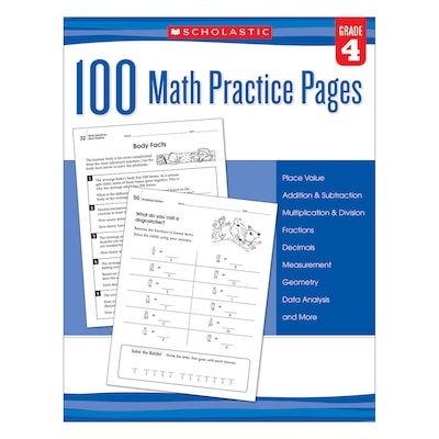 Scholastic 100 Math Practice Pages for Grade 4 (SC-579940)