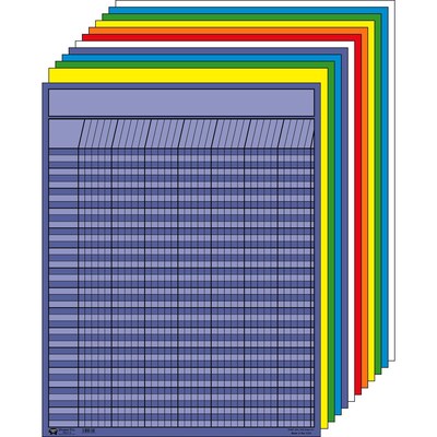 Creative Shapes Etc. Large Vertical Incentive Chart Set, 22 x 28, Assorted Color, 12 ct. (SE-365)