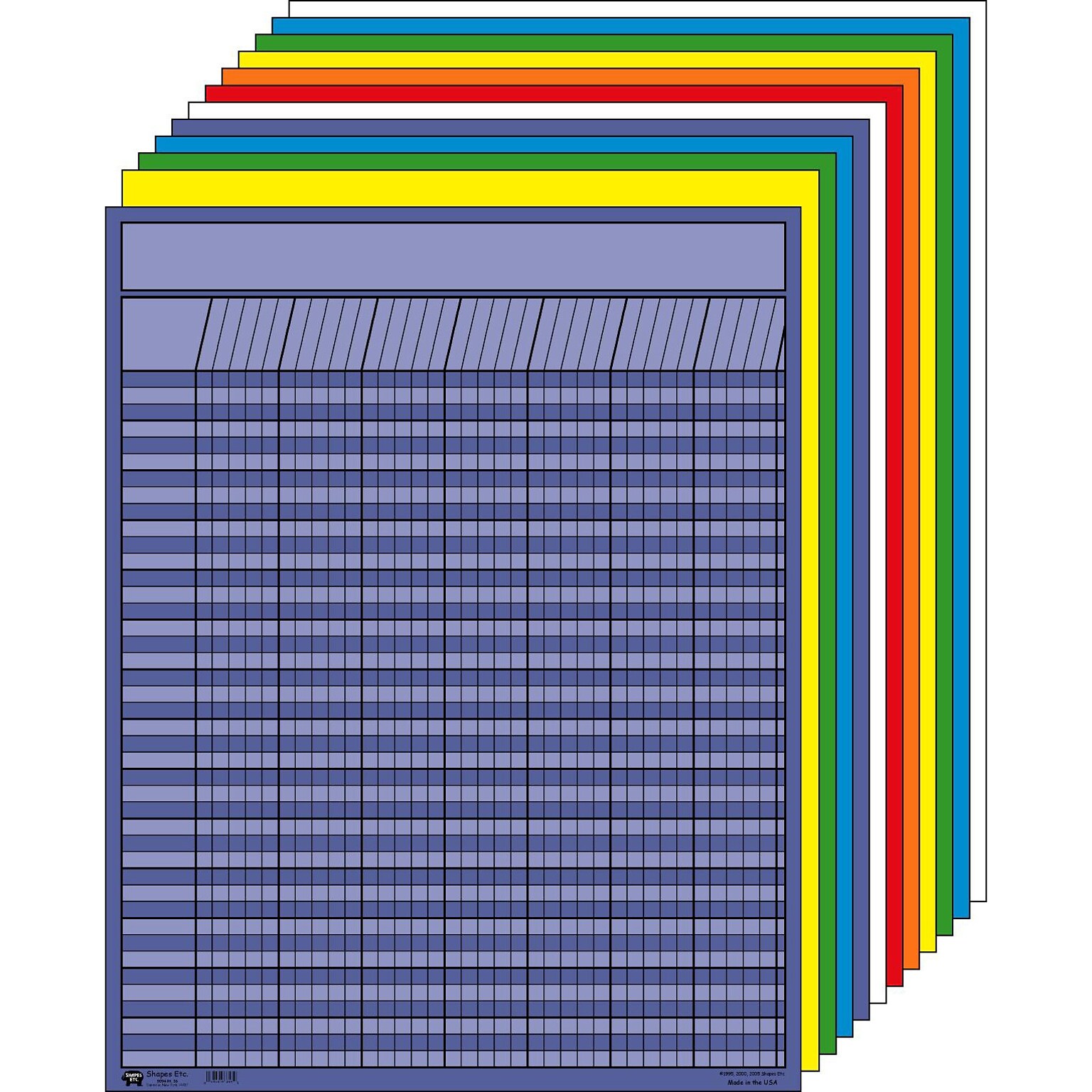 Creative Shapes Etc. Large Vertical Incentive Chart Set, 22 x 28, Assorted Color, 12 ct. (SE-365)