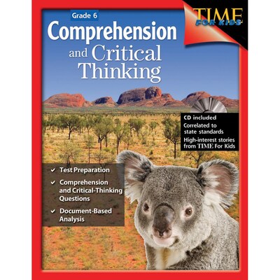Shell Education Comprehension and Critical Thinking Book, Grades 6