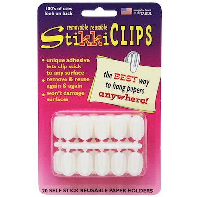 StikkiCLIPS, White, 20/PK, 6 PK/BD (STK01320-6)