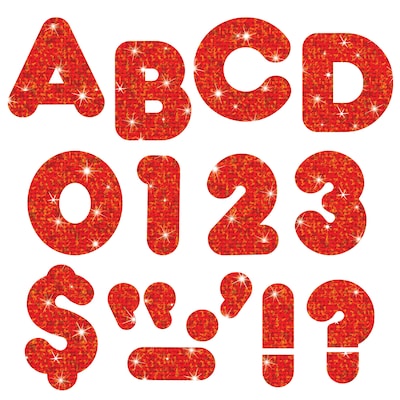 Trend Enterprises Casual Sparkles Plus Ready Uppercase Letter, 4, Red