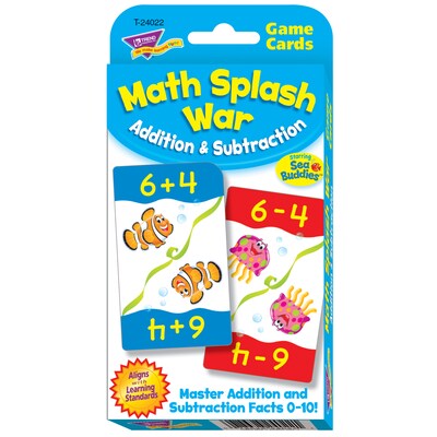 Math Splash War Addition & Subtraction Challenge Cards for Grades 1-3, P56 Pack (T-24022)