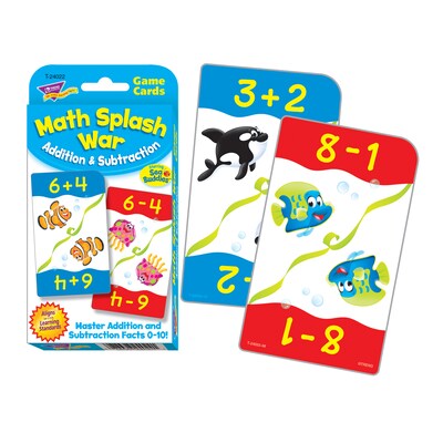 Math Splash War Addition & Subtraction Challenge Cards for Grades 1-3, P56 Pack (T-24022)