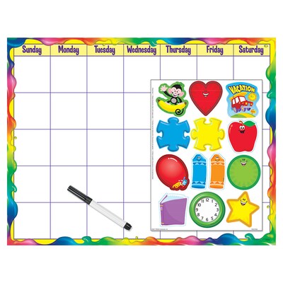 Trend Wipe-Off Calendar & Cling Kit, Rainbow Gel Monthly Calendar