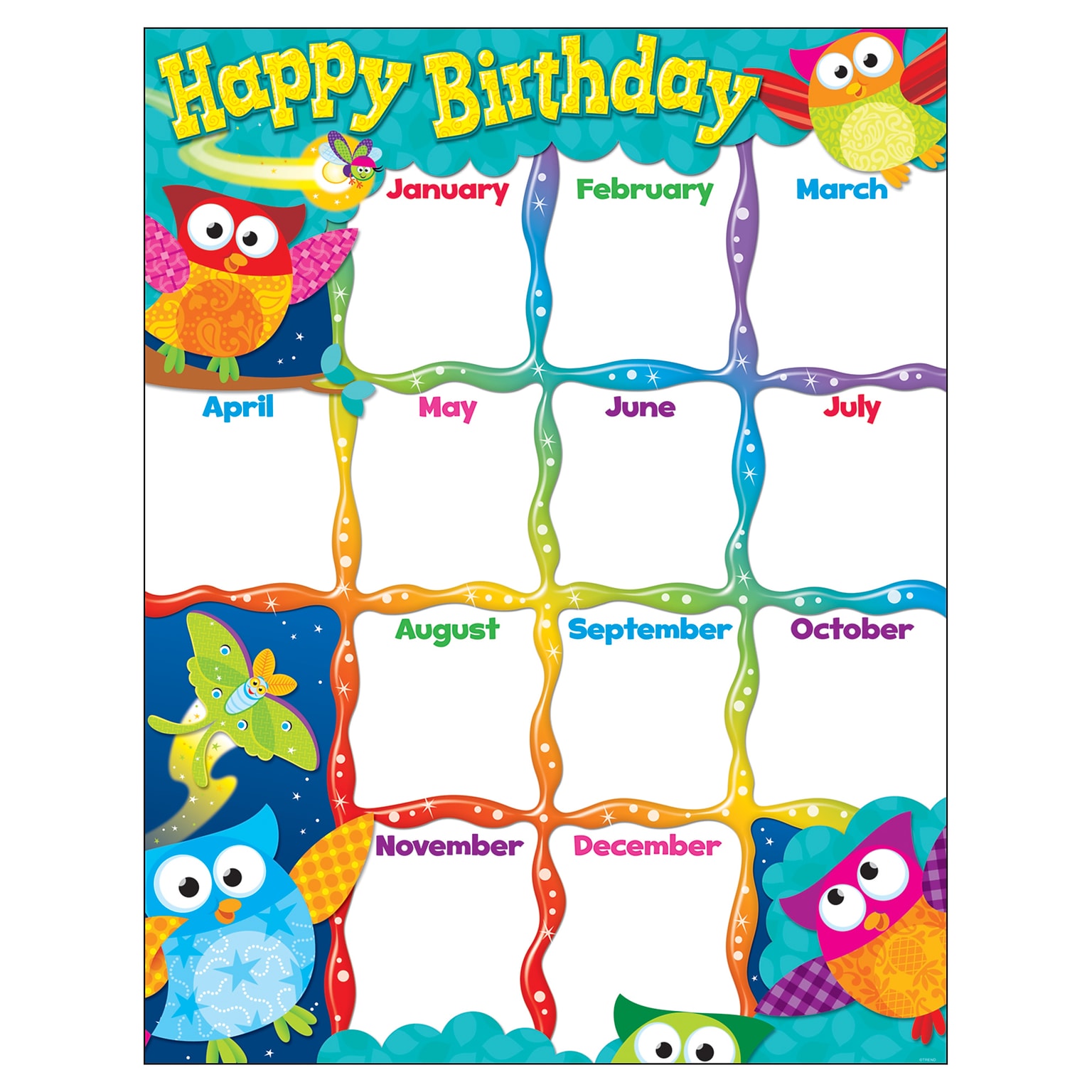 Happy Birthday (Owl-Stars!™) Learning Chart