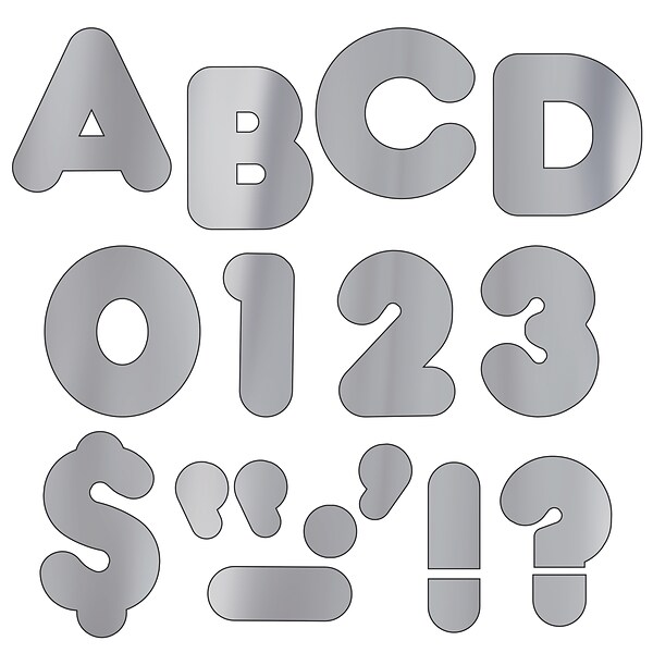 Metallic Silver 2 Casual Uppercase Ready Letters®