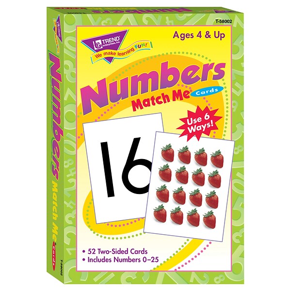 Trend® Match Me® Cards, Numbers 0-25