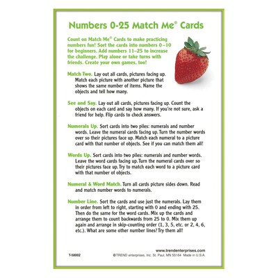 Trend® Match Me® Cards, Numbers 0-25