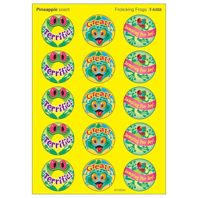 Trend Frolicking Frogs/Pineapple Stinky Stickers, 60 ct. (T-6408)