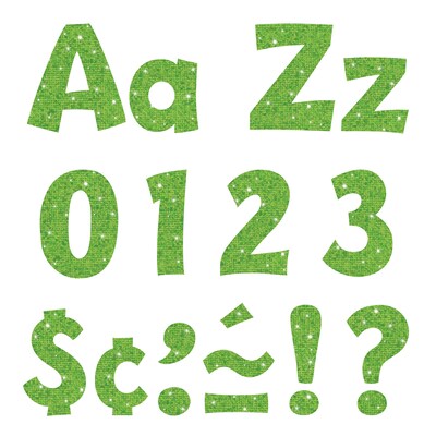 Trend 4in Ready Letters Lime Sparkle (T-79782)