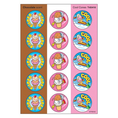 Trend Cool Cones - Chocolate Stinky Stickers Large Round, 60 ct. (T-83410)