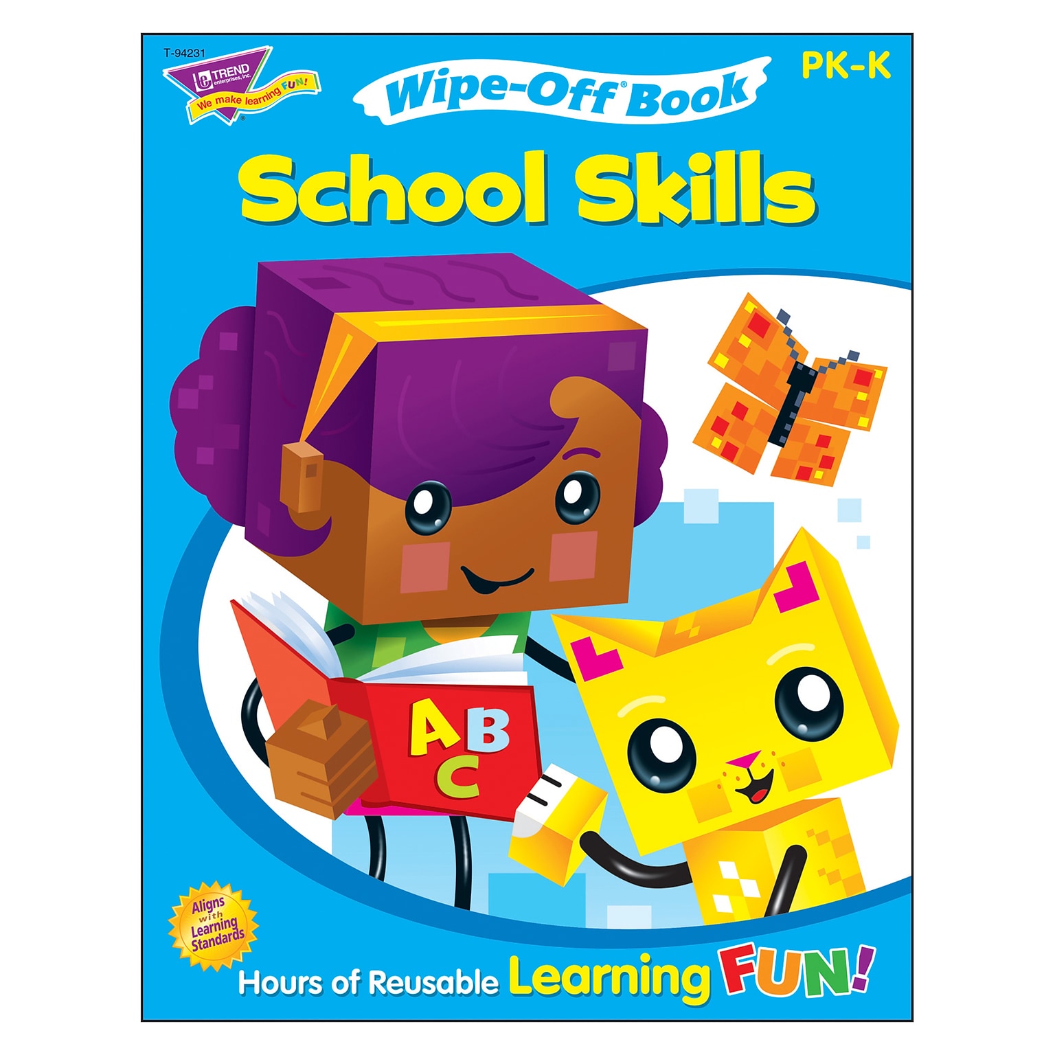 Trend Enterprises School Skills Wipe-Off Book, Pre-K & Kindergarten Workbook (T-94231)