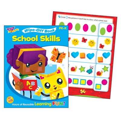 Trend Enterprises School Skills Wipe-Off Book, Pre-K & Kindergarten Workbook (T-94231)