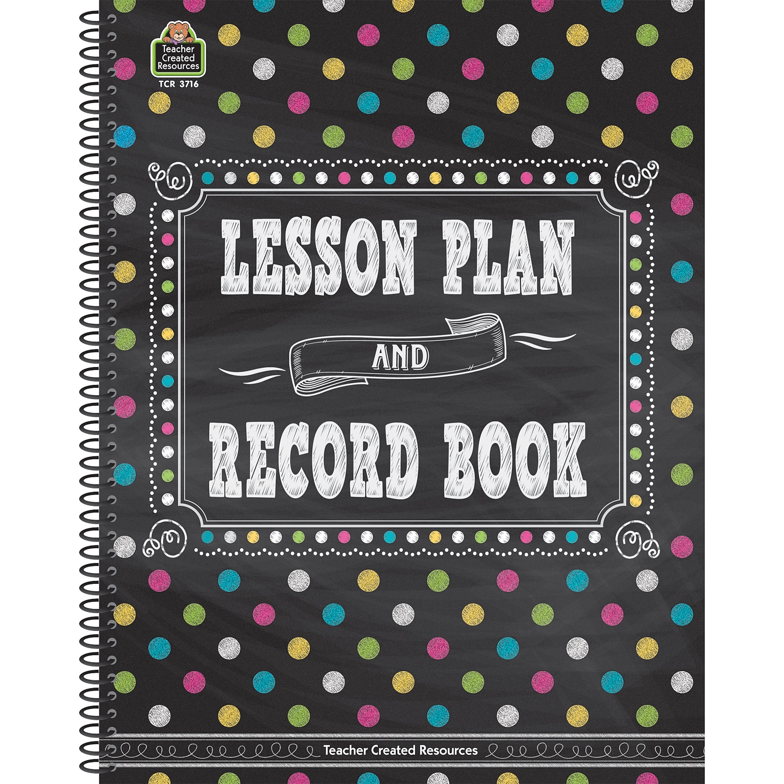 Teacher Created Resources Chalkboard Brights 160 Pages, Lesson Planner and Record Book, Each (TCR3716)