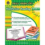 Teacher Created Resources Daily Warm-Ups Nonfiction Reading Activity Book, Grade 4