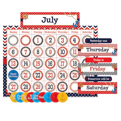 Teacher Created Resources Nautical Calendar Bulletin Board Display Set, 72/Set (TCR5492)