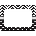 Teacher Created Resources Name Tags/Label, Black & White Chevrons and Dots, All Grades (TCR5548)