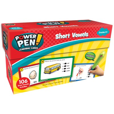 Resources Power Pen Learning Cards: Short Vowels for Grades K-2, 53 Pack (TCR6101)