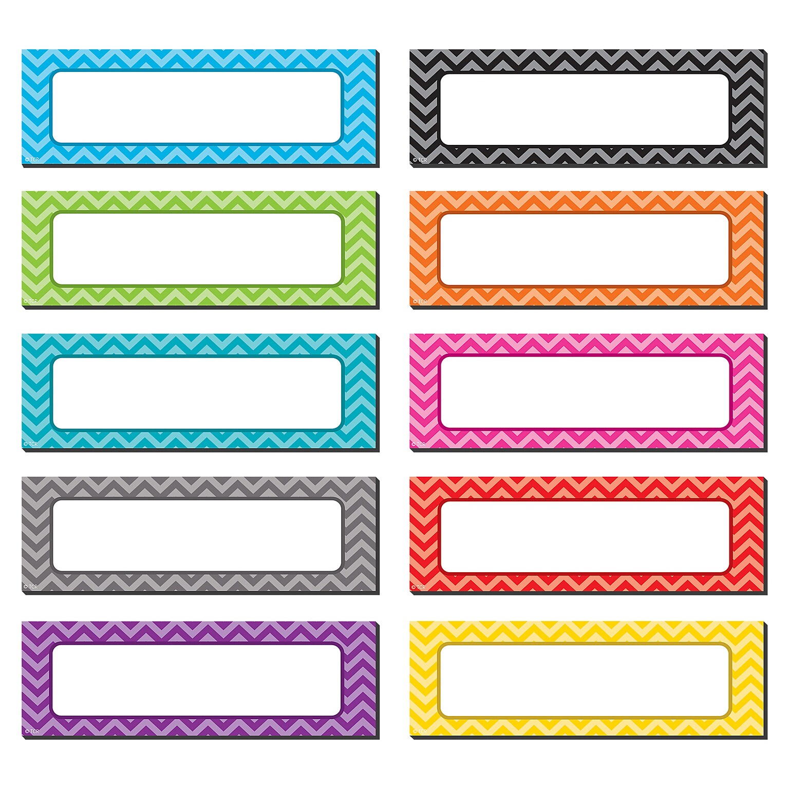 Teacher Created Resource Chevron Labels Magnetic Accents, Assorted Colors, 4.75 x 1.5, 20 Pieces Per Pack (TCR77204)
