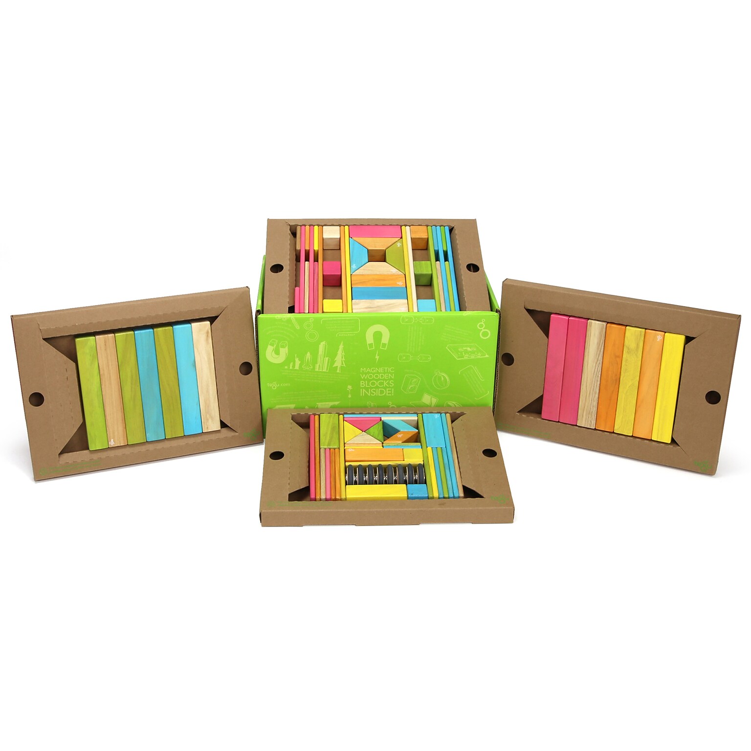 Tegu Magnetic Wooden Tints Classroom Kit, Assorted, 90 Pieces (TEG90PTNT608T)