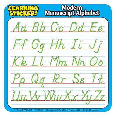 Modern Manuscript Alphabet Learning Stickers