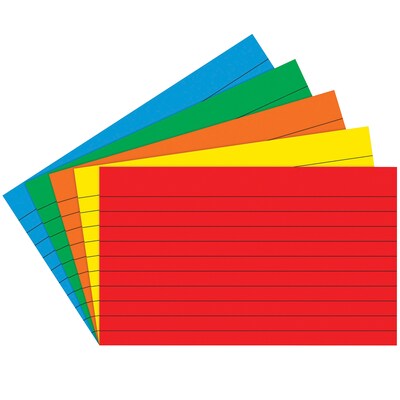 Top Notch Teacher Products® 3 x 5 Lined Border Index Card, Primary Colors, 2/Bd