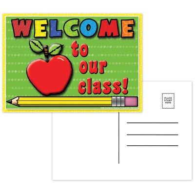 Top Notch Teacher Products Welcome to Our Class Smooth Personal Postcards, Multicolor, 30/Pack (TOP5122)