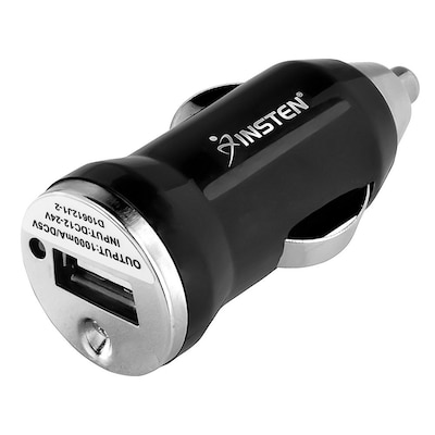 Insten USB Mini Universal Car Charger Adapter, Black (DOTHUSBCCAD7)