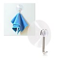 Insten Wall Glass Door Suction Cup 1/2inch with Metal Drop Hook of Clear Cups For Bedroom Kitchen Bathroom (1712244)