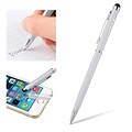 Insten Universal Silver 2in1 Capacitive Touch Screen Stylus with Ball Point Pen