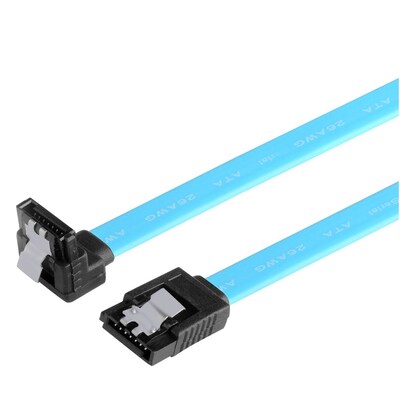 Insten® 1931198 1.5 46cm SATA 3 High Speed 6GB/s Data 90 Degree Right Angle Cable Cord, Blue
