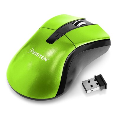 Insten 1991141 Wireless Optical Mouse, Green