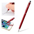 Insten® Universal 2-in-1 Capacitive Stylus with Ball Point Pen, Red