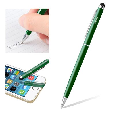 Insten® Universal 2-in-1 Capacitive Stylus with Ball Point Pen, Green