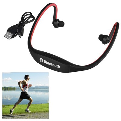 Insten® 2055768 Universal Hands-Free Wireless Bluetooth 3.0 Sport Headphone with Microphone, Red